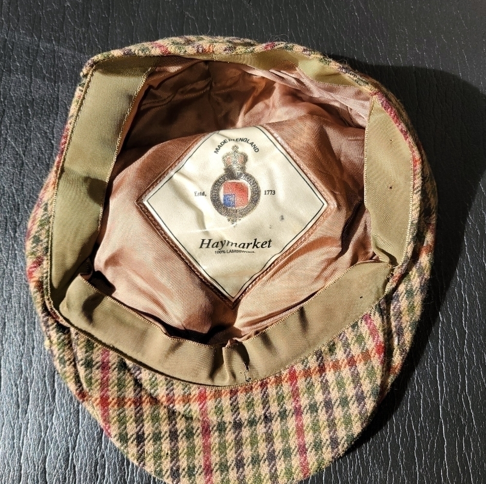 Christy's London Vintage Haymarket %100 lambswool newsboy cap England plaid - Picture 2 of 7